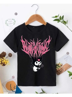 Nemere Bisiklet Yaka Baskılı T-Shirt - Siyah