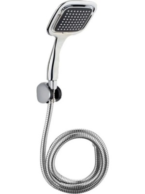 Enco Store Siyah Duş Seti El Duşu Başlığı Spiral Hortum ve Duvar Askısı Banyo Duş Seti