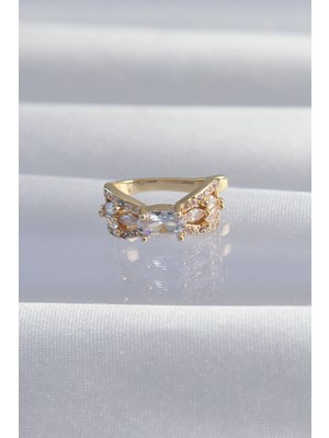 Beruflic Pirinç Gold Renk Zirkon Taş Kaplama Earcuff Küpe