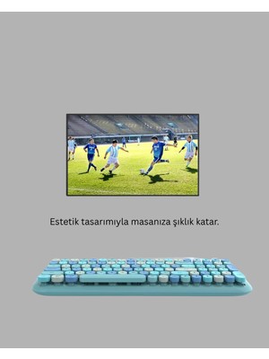 Retro Tarz Kablosuz Klavye Mouse Seti – 104 Tuşlu, Ergonomik Tasarım
