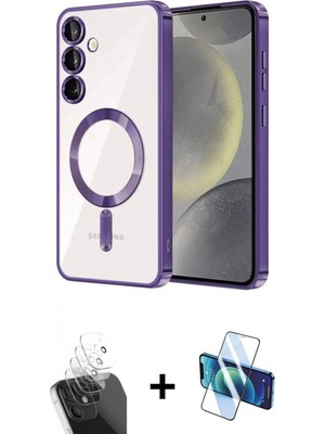 Marsilyan™- Galaxy A55 5g Kılıf Nova Işık Özel Seri - Siyah 3D Antistatik Seramik Nano Ekran Koruyucu + Kamera Lens Koruma Cam - Sf