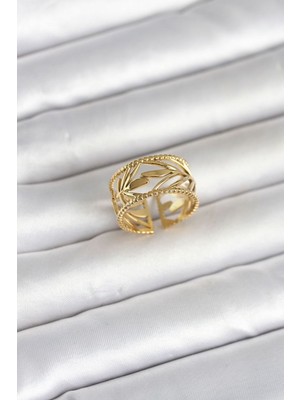 Vice Avm 316L Çelik Gold Renk Başak Model Kadın Yüzük BIJ/53122294