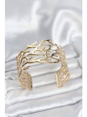 Stylmenplus Pirinç Gold Renk Vintage Model Kadın Bileklik
