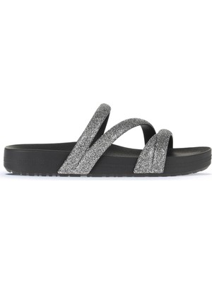 Siyah Gümüş Zx Zaxy Glitter Tam Ad Kadın Terlik