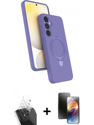 Marsilyan™- Galaxy A15 4g Kılıf Iz Işık Koleksiyonu - Siyah 3D Antistatik Mat Seramik Nano Ekran Koruyucu + Kamera Lens Koruma Cam - Sf