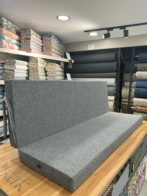 Sowso Keten Kumaş Salıncak Minderi 50X165X9 cm Fermuarlı Bağcıklı