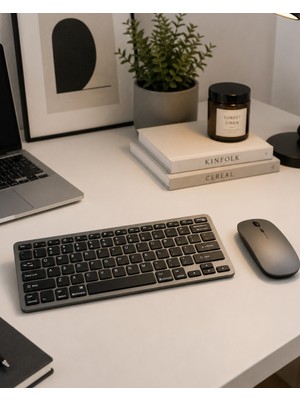 Emh Store Sessiz Kullanım Sunan Bluetooth Klavye Mouse Seti Çoklu Cihaz Uyumlu - Lisinya