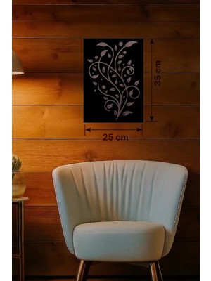 Uravas Store Mey Ithalat® Sarmaşık Dalı Tasarım Ahşap Duvar Tablosu - 25X35 cm Lazer Kesim Dekoratif Pano