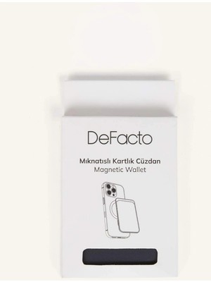 DeFacto Magsafe Unisex Suni Deri Mıknatıslı Lacivert Kartlık Cüzdan H9090AXNS