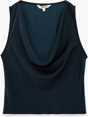Koton Kolsuz Degaje Yaka Saten Bluz