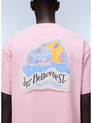 Napapijri S-Fluorıte SS-NP0A4G2FP1T1 Pembe Yuvarlak Regular Fit Baskılı Erkek T-Shirt