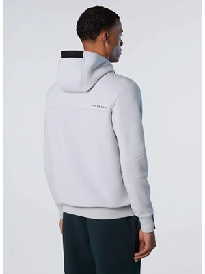 North Sails Gri Erkek Fermuarlı Regular Fit Logo Baskılı Sweatshirt NS0000691097