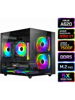 Xaser Eco X130 Ryzen 5 7500F 16GB Ram 512GB M.2 Nvme SSD 16GB RX9060 Xt Oyuncu Tavsiye Sistem