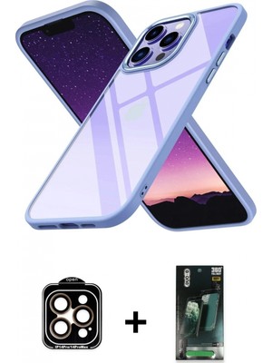 Marsilyan™- iPhone 14 Pro Max Kılıf Nova Işık Serisi - Siyah 360 Mat Full Body Arka Koruyucu + Pvd Metal Kamera Lens - Tu