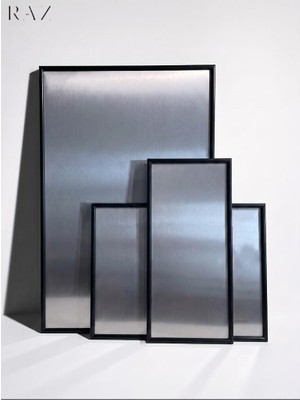 Raz Manyetik Metal Pano Duvar Panosu (Siyah) - Ahsap Çerçeveli Not ve Fotoğraf Panosu (Magnetic Board)