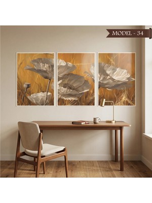 Akıllı Kağıt Cam Görünümlü Yapışkanlı Tablo Çiçek (Model- 34)