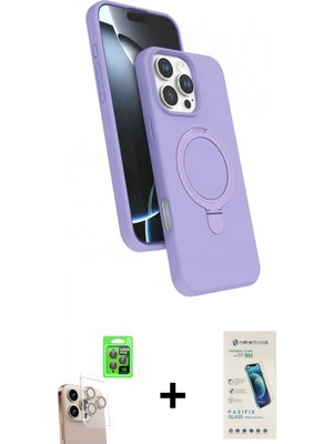 Marsilyan™- iPhone 16 Pro Max Kılıf Iz Işık Koleksiyonu - Şeffaf Pasifik Cam Ekran Koruyucu + Raze Metal Kamera Lens - Nlgy