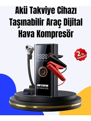Mir Kitap Sos Fenerli Akü Takviye Cihazı Dijital Kompresör Powerbank