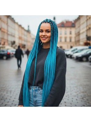 Liyuza Afrika Örgüsü ve Rasta Için Sentetik Saç - Turkuaz