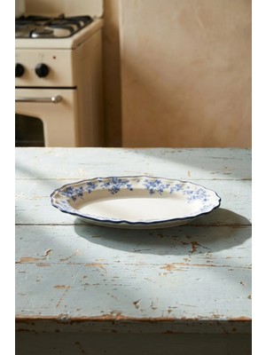 Acar Vintage Garden Porselen Oval Tabak - 19 cm