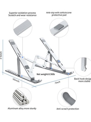My Black Notebook Laptop Tablet Tutucu Stand Metal Ayarlanabilir Katalanır Taşıma Kılıflı
