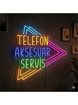 Neonled Telefon Aksesuar Servis Yazı (Telefoncu) Neon LED Dekoratif Aydınlatma