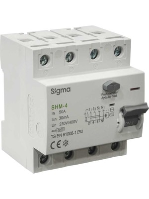 Sigma SHM4P 300MA 50A 6ka Trifaze Kaçak Akım Koruma Şalteri