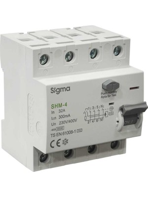 Sigma SHM4P 300MA 32A 6ka Trifaze Kaçak Akım Koruma Şalteri