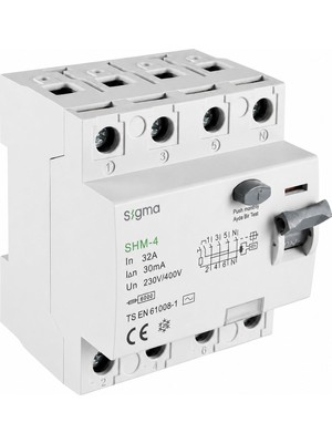 Sigma SHM4P 30MA 32A 6ka Trifaze Kaçak Akım Koruma Şalteri