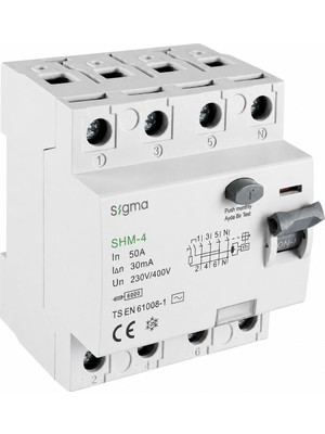 Sigma SHM4P 30MA 50A 6ka Trifaze Kaçak Akım Koruma Şalteri
