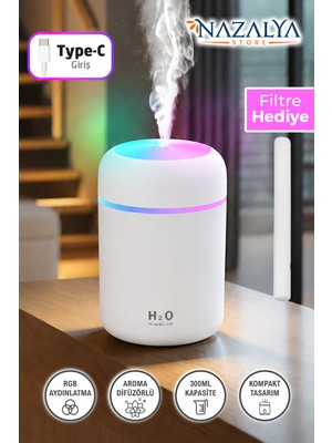 Nazalya H2O 300 ml Ulrasonik Hava Nemlendirici ve Aroma Difüzörü