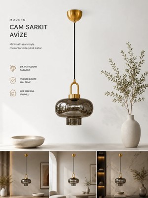 Lumexx Mono Tekli Füme Camlı Eskitme Sarkıt