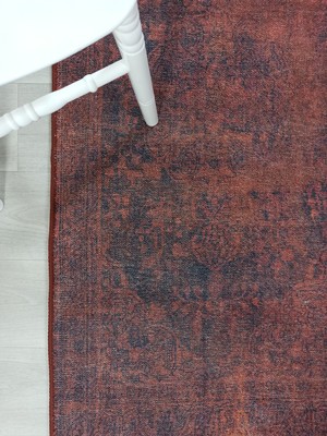Pera Halı Bordo ve Koyu Lacivert Gölgeli Vintage Yolluk - TK331OU