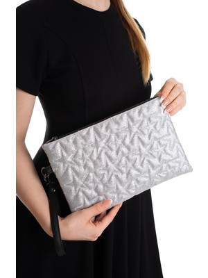Newish Polo Kadın Yıldız Desenli Parlak Portföy & Clutch Çanta - NEWPOLO405