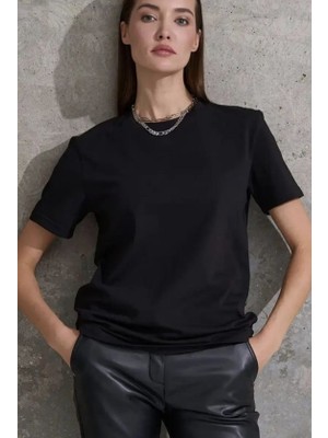 Serac Collection Unisex Kısa Kollu Bisiklet Yaka Basic Viskon Bluz