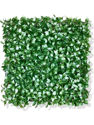 Cihan Çiçekçilik Yapay Beyaz Detaylı Limon Yaprağı Bitki Duvar Kaplama 50X50 cm