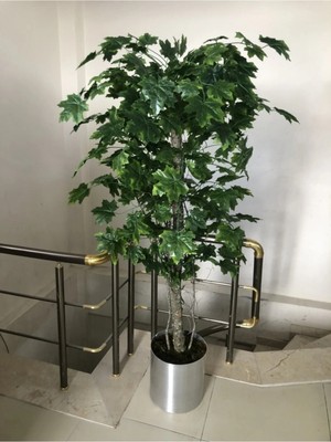 Cihan Çiçekçilik Yapay Ağaç Çınar Ağaç 180 cm Metal Saksıda