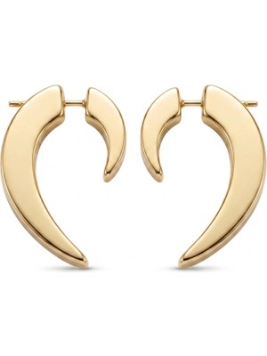 Zeino Yarım Ay Halka Küpe - 14K Altın Kaplama - 27 mm