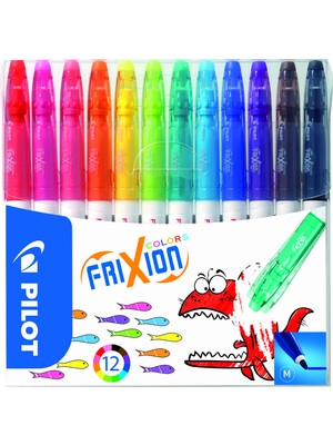 Pilot Frixion Colors 12'li Set Silinebilir Keçeli Kalemler Karışık Çok Renkli Japonya Menşeli