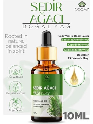 Gommy Sedir Ağacı YAĞI%100 Doğal Bitkisel Uçucu Yağ Cedarwood Oil 10ML