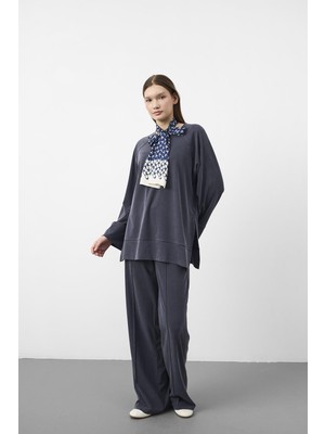 Basic Park Lacivert Oversize Kalıp Tencel Dokulu Relax Fit Premium Takım