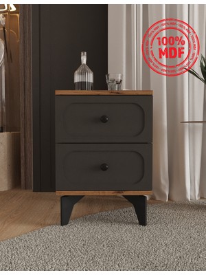 T&B Irmak 2 Çekmeceli Komodin - Tamamı Mdf
