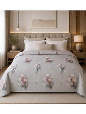 Pınarhome collection 100% Pamuk Digital Baskı Waffle Petek Pike Yatak Örtüsü Battal Boy 240X260 (Paket Içeriği Sadece Pike Yatak Örtüsüdür.)