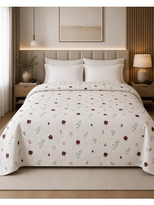 Pınarhome collection 100% Pamuk Digital Baskı Waffle Petek Pike Yatak Örtüsü Battal Boy 240X260 (Paket Içeriği Sadece Pike Yatak Örtüsüdür.)
