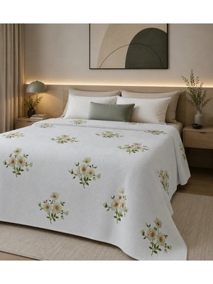 Pınarhome collection 100% Pamuk Digital Baskı Waffle Petek Pike Yatak Örtüsü Çift Kişilik 220 x 240 (Paket Içeriği Sadece Pike Yatak Örtüsüdür.)