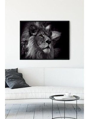 (PSTER9876) Aslan Motivasyon Çerçeveli Tablo 2 (30 x 40CM)