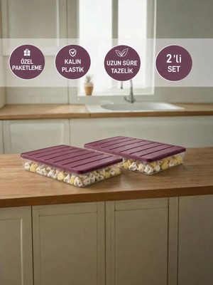 Selka Home 2 Adet 2,25 Lt. Nora Organizer Buzdolabı Buzluk Düzenleyici Saklama Kabı