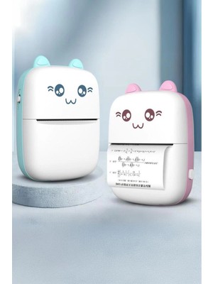 Uravas Store C9 Pembe Mini Yazıcı Taşınabilir Termal Yazıcı Kablosuz Bağlantı Ap Kontrol Cep Yazıcısı