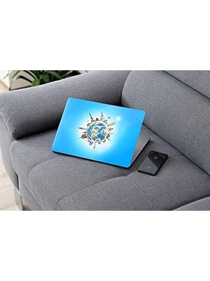 Laptop Notebook Pc Kaplama Etiketi Dünyanın Ünlü Simgeleri