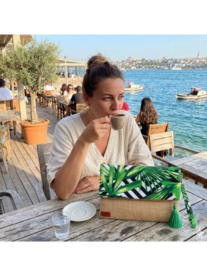 Ju Yaratıcı Tasarım Yastık Kırlent Kılıfı Lavanta Nakışlı Lila